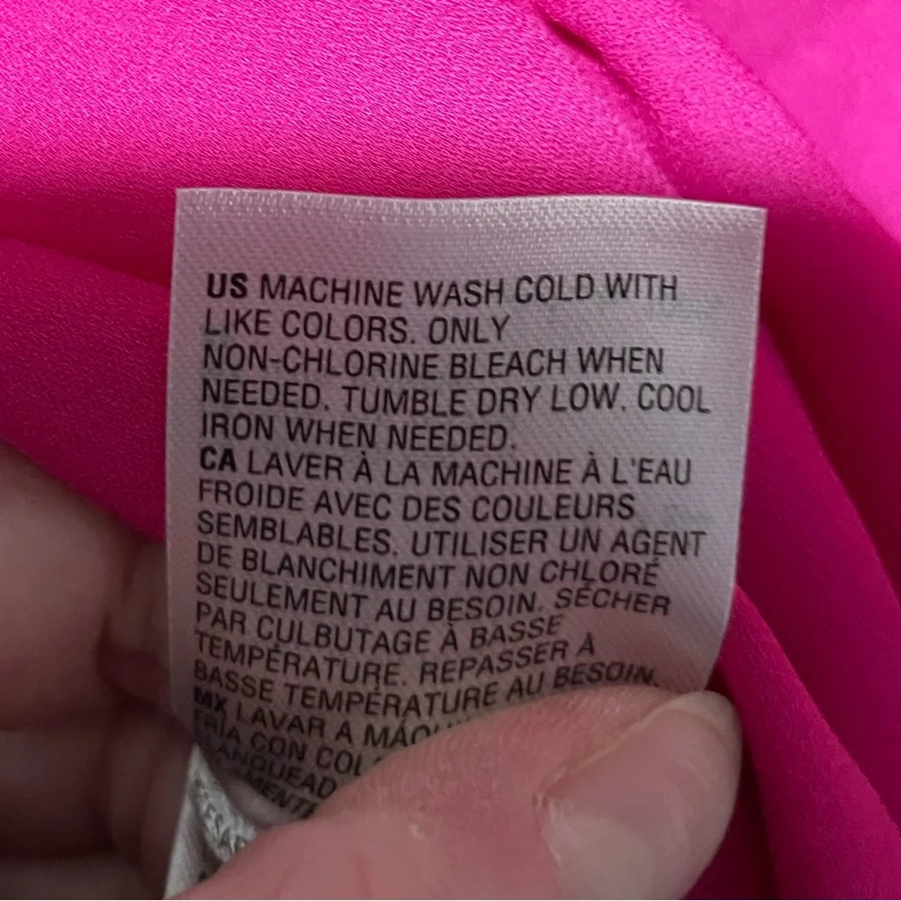 EUC INC Faux Wrap Fuchsia Blouse with Long Sleeves